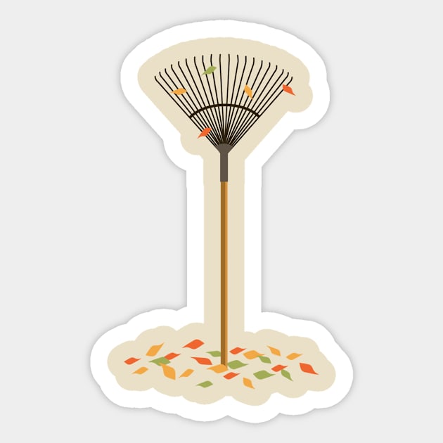 Fall Rake Tree Sticker by Studio Phillips